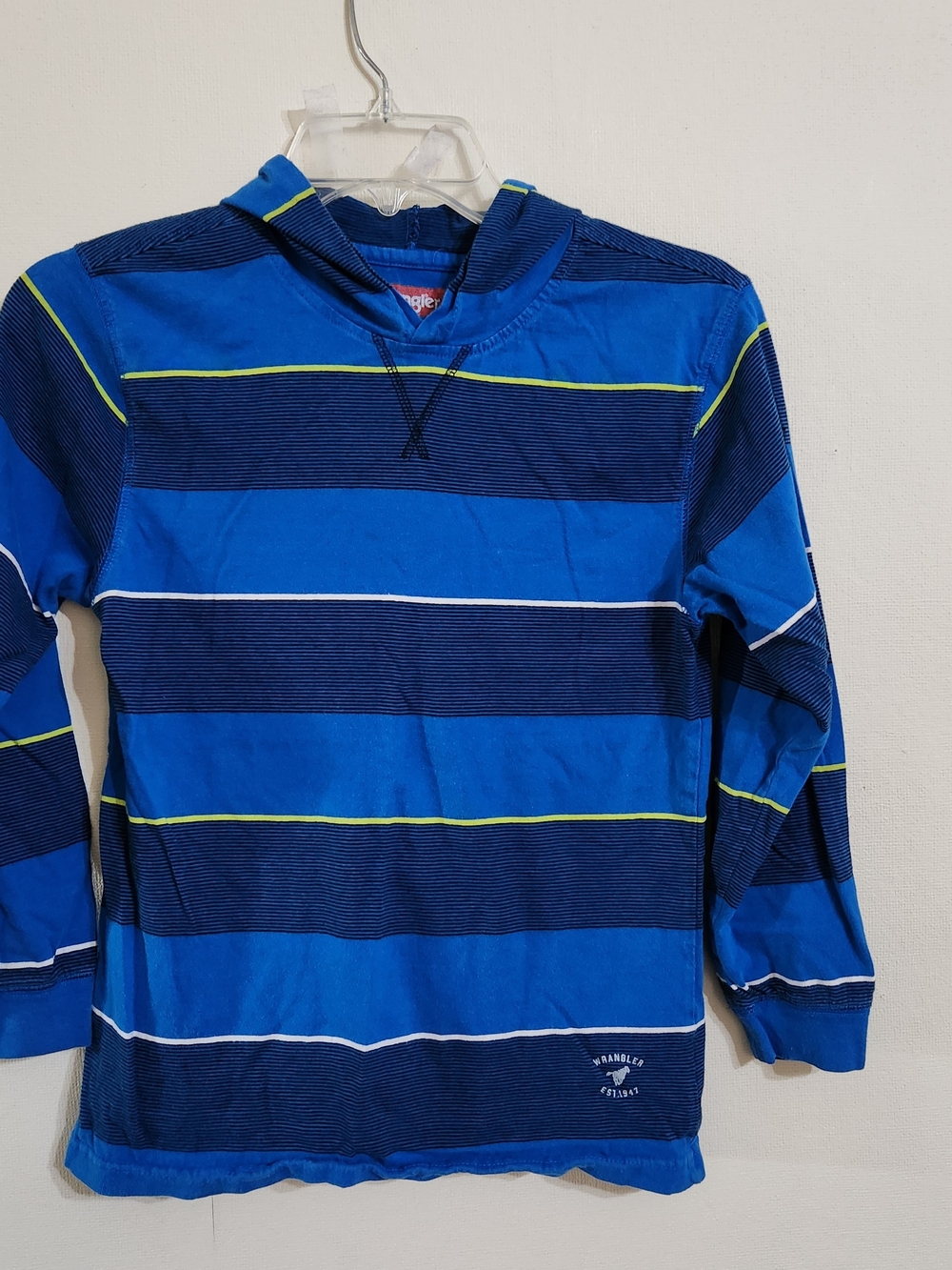 Wrangler Blue & Navy Striped Hooded Pullover for Kids